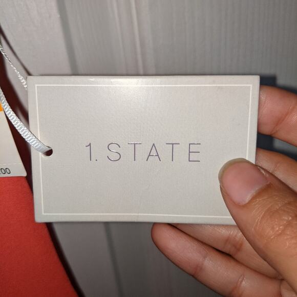 1 STATE On Point Poppy Petal Pink V Neck Flutter Cap Sleeves Drop Waist Dress S - Picture 7 of 12